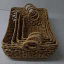 Wicker Basket with Handles Natural Brown 4  PRS 21x15 18x12 15x10 12x8