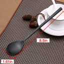 Soup Spoon, Korean Spoons, 8 Pieces Stainless Steel Asian Soup Spoon,8.5 Inch Long Handle Korean Dinner Ramen Spoons for Home Kitchen or Restaurant (Black)