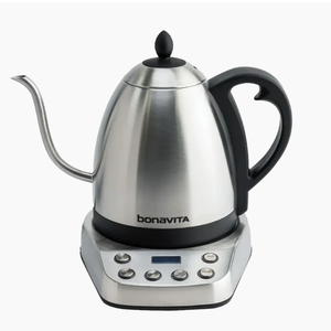 Bonavita 1L Digital Variable Temperature Gooseneck Electric Kettle for Coffee Brew and Tea Precise Pour Control, 6 Preset Temps, Caf or Home Use, 1200 Watt, LED Panel, Stainless Steel base