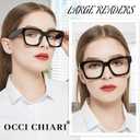 OCCI CHIARI Large Reading Glasses for Women Stylish Square Readers 1.0 1.25 1.50 1.75 2.0 2.25 2.50 2.75 3.0 3.5