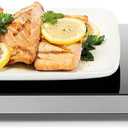 Chefman Long Electric Warming Plate Heating Element, Prep Food for Parties, Stainless Steel Frame & Tempered Glass Surface, Buffet at Home, for Trays & Dishes, Cool-Touch Handles, Black (Long - 23.8" x 8.6")