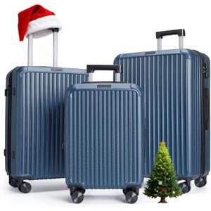 LIGHT FLIGHT Luggage Sets, Durable Hard Shell 3 Piece Set Suitcase with Spinner Wheels, Hardside Lightweight Luggage set with TSA Lock, Large Travel Luggage Set (20" 24" 28"), Royal Blue