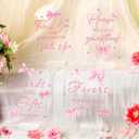 4 Pcs Pink Baby in Bloom Table Signs Bow Baby Shower Decorations with Stand Thank You for Celebrating with Us Signage Reception Cards Acrylic Sign Centerpieces Wedding Birthday Party