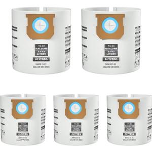 for Shop Vac Bags 15-22 Gallon, Type G 90663 9066300; Type J 90673 9067300 and VF2008 High-Efficiency Disposable Dust Collection Vacuum Filter Bags 5 Pack