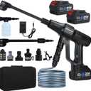 1200PSI Cordless Pressure Wassher Handheld Portable, 2×4.0Ah Batteries