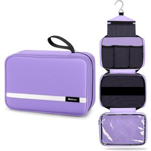 Maliton Toiletry Bag for Men & Women Travel Toiletry Bag Hanging Toiletry Bag Hygiene Organizer with 4 Compartments Waterproof Bathroom Shower Bag Large Toiletries Travel Bag (Purple)