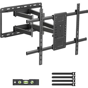 Suptek 60 to 120 Inch Heavy Duty Articulating TV Wall Mount for Flat and Curved Screens, Full Motion Swivel Tilt TV Bracket with Max VESA 900x600mm, Supports Up to 264 lbs, Black