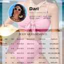 Herseas Women's Seashell Textured Bikini Sets Knotted Front 2 Piece Swimsuits Ruffle Trim Bathing Suits (Black, M)