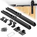 Barn Door Soft Close Hardware Kit,Barn Doors Buffer Damper Stopper is Suitable for Most Flat Track Sliding Door Systems.Supports Doors Weighing 88-132 lbs,No Hole Installation (Black 2pcs)