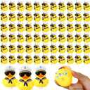 Shappy 24 Pcs Cruise Duck Bulk with Sunglasses Sets 2 x 1.9 x 2.4 Inch Mini Sailing Rubber Ducks Summer Ship Toy Squeaky Bath Party Duckies for Birthday Favors (Yellow)