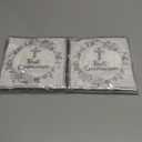First Communion Napkins Decorations, 40Pcs Silver Communion Napkins God Bless Baptism Birthday Supplies Paper Napkins for Christening Celebration Baby Shower Communion Party Supplies