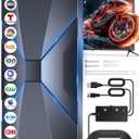 2026 Strongest 6000+Mile TV Antenna for Local Channels,360° Amplifier Signal Booster,Waterproof Digital Out/Indoor HDTV Antenna for Smart TV,Support All TV,4K 8K 1080P VHF UHF-Long Coax Cable