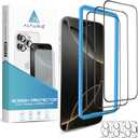 ALTURIZ 3-Pack Screen Protector for iPhone 16 Pro Max [6.9 inch] + 3-Pack Camera Lens Protector with Easy Installation Frame [9H Hardness][Shatterproof Tempered Glass][Bubble-Free][3+3 Pack]