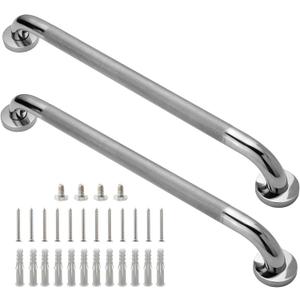 Shower Grab Bar, 2 Pack 24 Inch Bathroom Grab Bar, 1.25" Diameter 304 Stainless Steel Anti-Slip Grab Bars for Bathtubs and Showers, Handicap Shower Grab Bar for Seniors Elderly