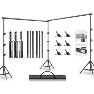 10x20FT Backdrop Support Stand for PhotographyAdjustable Width & Length Backdrop Stand Background Support System Kit for Photo Video Studio Shooting, Party, Outdoor, Wedding
