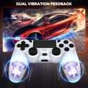 LaiChauKit Wireless Controller 2 Pack Compatible with PS4/Pro/Slim with Dual VibrationAudio Jack2Pcs USB C Cable