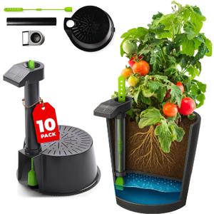 Self Watering Planter Insert w/LifeTested Technology, Water Reservoir & Level Indicator - Turn Any 5-Gal Bucket into a DIY, Portable Automatic Container Indoor-Outdoor Garden, 10-Pack