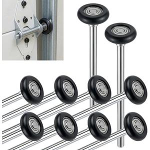 10 Pack 9'' Stem 2" Classic Stealth Black Nylon Garage Door Roller, 13 Ball Commercial Industrial Grade Door Wheel Quiet/Durable and High Load, Use 6200ZZ Double Seals Precision Bearings