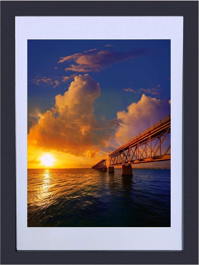10x14 Picture Frames Made of Solid Wood Display 8.5x11 with Mat or 9.5x13.5 without Mat Diamond Painting Frame Wall Hanging or TableTop(Black)