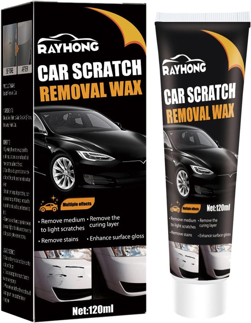 Rayhong Scratch Repair Wax for Car, Nano Sparkle Cloth Car Scratch Remover for Vehicles, Car Wax Accessories Car Scratch Repair Paste, Auto Scratch Remover for Cars 2 Pack