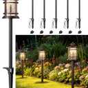 EDISHINE Low Voltage Landscape Lights, 3.4W 155LM 12V 3000K Landscape Path Lights, Outdoor Waterproof Landscaping Lights, 50,000H LED Pathway Light for Yard, Garden, Driveway, 6 Pack