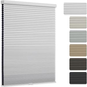 Changshade Cordless Cellular Shades, Blackout Room Darkening Black Out Honeycomb Blinds for Indoor Windows Bedroom, Pull Down Pleated Accordion Blind Easy Install, Shade Size 31" Wx72 H, White