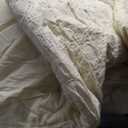 Zzlpp Queen Comforter Set 7 Pieces, Pale Yellow Seersucker Bed in a Bag with Comforter, 2 Pillow Shams, 2 Pillowcases, 1 Flat Sheet, 1 Fitted Sheet