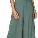 Women's Summer Spaghetti Straps V Neck Cutout High Waist Wide leg Jumpsuits Rompers with Pockets, Grey Blue L
