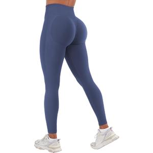 YEOREO Seamless Workout Leggings for Women Butt Lifting Hidden Scrunch Leggings High Waisted Gym Yoga Lilliean Impact Pants (Blue, L)