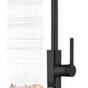 Black Kitchen Faucet with Pull Down Sprayer, Waterfall Pull Out Kitchen Faucet with Temperature(Batteries-Free), 4 Mode Faucet & 360 Swivel Spout, Single Handle Faucet for 1 Hole Sink