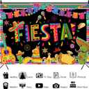 10x8ft Mexican Fiesta Backdrop Cinco De Mayo Party Photography Background Mexican Fiesta Carnival Party Banner Decorations Photo Studio Props