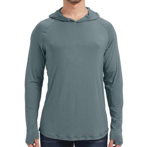 netdraw Men's Ultra-Soft Bamboo Viscose Hoodie Shirt UPF 50+ Sun Protection Long Sleeve Lightweight UV Shirt, Small, Deep Sage 