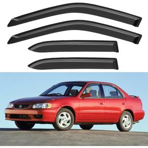 Window Visors Rain Guards Shield for 1998-2002 Toyota Corolla Sedan, Out-Channel Window Vent Wind Deflectors Visors Shades for 98-02 Corolla