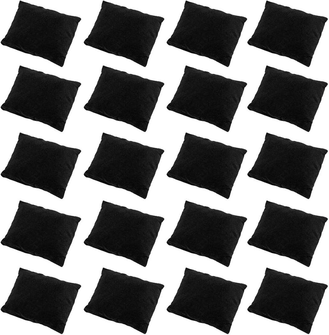 Watch Pillow, Velvet Watch Pillows for Box Bracelet Watch Pillow 20 Packs, Small Black Velvet Pillow 3.34'' x 2.95'', Jewelry Display Pillow Bracelet Bangle Cushions for Gift Box