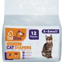 Generic TailBliss Disposable Female Cat Diapers, 12 count | Three Dimensional Leak-Proof Protection, Wetness Indicator and Breathable back film (X-Small), White