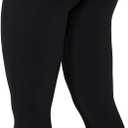 AUROLA Power Workout Leggings for Women Tummy Control Squat Proof Ribbed Thick Seamless Scrunch Active Pants (Large, Black)