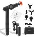 R2pro Massage Gun with Heated Head, 6X Heads, Extension Handle, Articulating Arm - Powerful High Intensity Deep Tissue Massager for Back, Neck, Legs, Whole Body, Muscle Recovery, Rechargeable