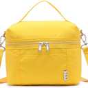 NOL Natural Organic Lifestyle Insulated Lunch Bags for Women Cooler Bag Lightweight Nylon Waterproof Lunch Box For Work (Medium(normal), Yellow)