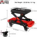 Automotive Creeper Seat with Rolling Wheels, 300 LBS Capacity Mechanic Stool, Heavy Duty Garage Stool with Soft Padded Cushion and Tool Trays, Foldable Design for Easy Storage