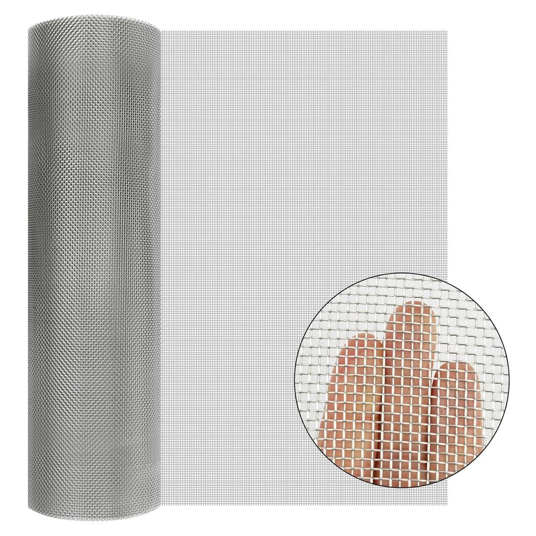 LABALPHA 8 Mesh Stainless Steel Screen, 304 Stainless Steel Screen Heavy Duty 19.6inch x 8ft (50cm x 244cm), Wire Diameter 0.6mm, Hard and Heat Resisting