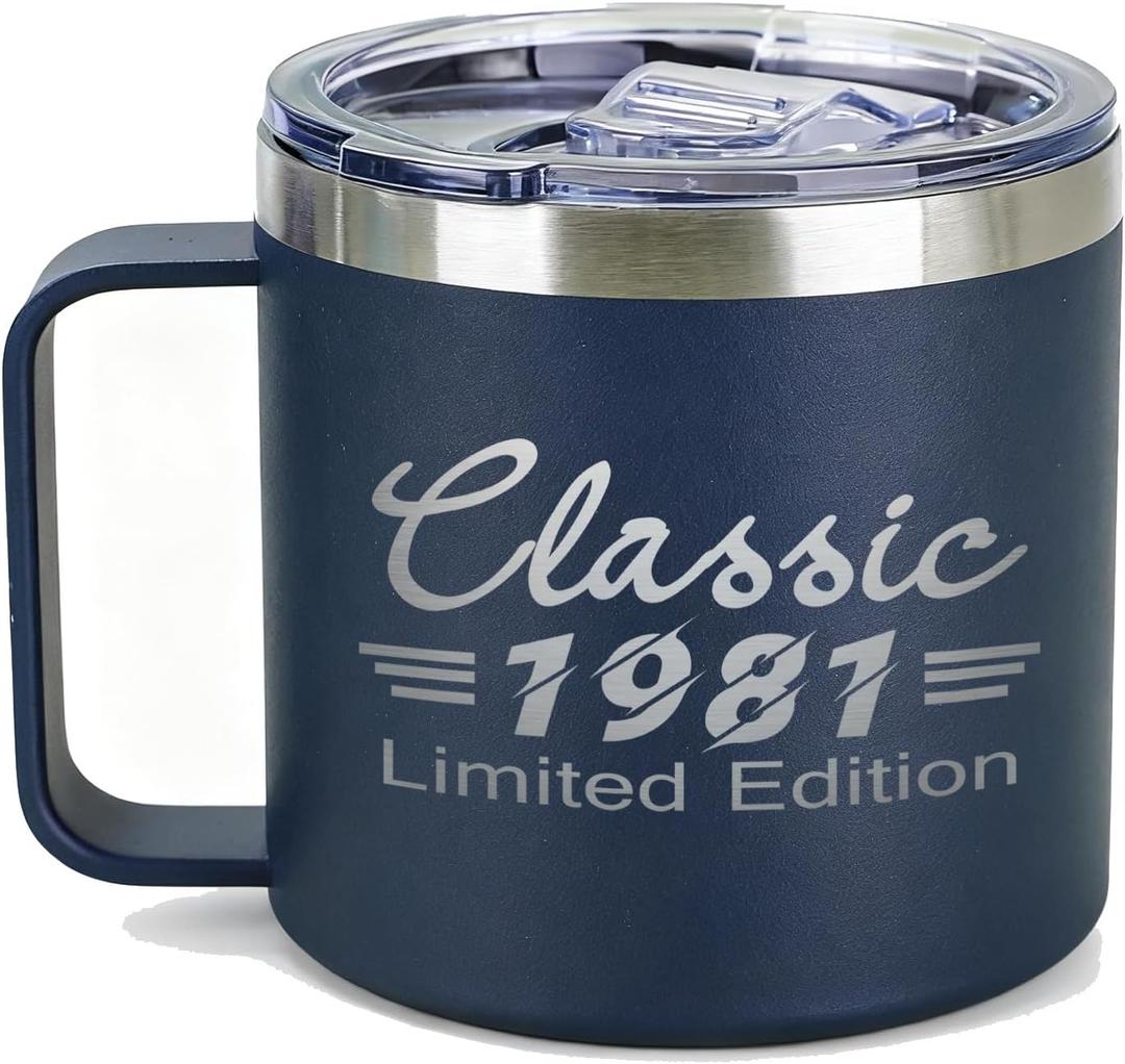 45th Birthday Gifts For Women Men, 1981 Turning 45 Year Old Birthday Gifts Ideas, 45th Birthday Decorations for Dad, Grandpa, Uncle, Husband, Friends, Coworkers, 14Oz Men's Coffee Mug Cup