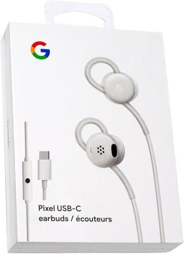 GOOGLE Earbuds Wired Headset USB-C, Comfortable Fit, Inline Controls, Compatible with Type-C Phones - White (Retail)