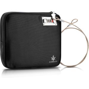 Anti-Theft Locking Beach Bag, 9x7.5-inch Portable Beach Safe for Securing Your Valuables and Phone  Black