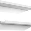 Love-KANKEI Floating Shelves Wall Mounted Set of 2, 24 Inch Wood Storage Wall Shelves for Bedroom Living Room Bathroom Kitchen Office and More White