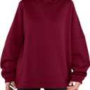 KIRUNDO Hoodies For Women 2025 Fall Fashion Hooded Oversized Sweatshirt Long Sleeve Fleece Pullover Trendy Winter Clothes (Medium, Burgundy)