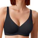 Vertvie 2026 Womens Wireless Jelly Bras Push Up Cup-Engineered Support Deep V Lift Bra Seamless No Underwire T-Shirt Bralette, 36C