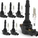 Set of 6 Ignition Coil and 6 Iridium Spark Plug Compatible with Mercedes Benz CLK ML E C GLK R SLK Class Replacement for C1691 UF-535 UF585 95983