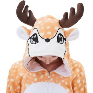 ABENCA Kids Deer Onesie Reindeer Costume Animal Girls Pajamas Christmas Halloween Cosplay Sleepwear.Dear.130 (7-8 Years)