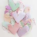 Paper Heart Garland Pre-Strung (No DIY!) Conversation Heart Garland Pastel Valentines Decor, 11 Foot Paper Banner for Galentines, Baby Showers, Weddings, and Valentines Day Decorations