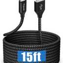 etguuds Long USB C Cable 15ft, USB 2.0 to USB Type C Cable Fast Charging Nylon Braided Charger Cord Compatible with Samsung Galaxy Note, LG, Moto, Google, Sony, Switch, Camera and Other USB-C Device